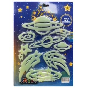 PLANETAS Y ESTRELLAS X9 FLUORCENTES EN BLISTER -4070046