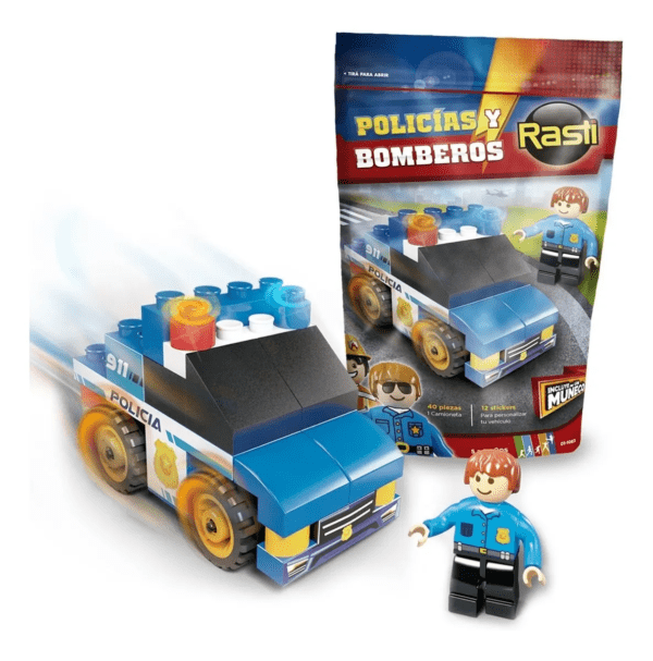 RASTI AUTO POLICIA EN  BOLSA 43 PIEZAS-1083