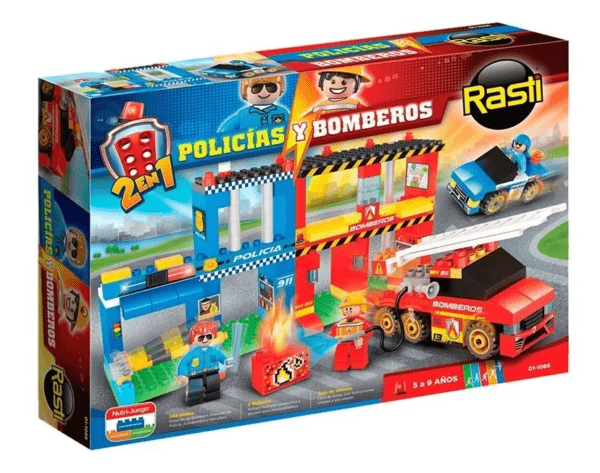 RASTI POLICIAS Y BOMBEROS 250 PIEZAS -1086