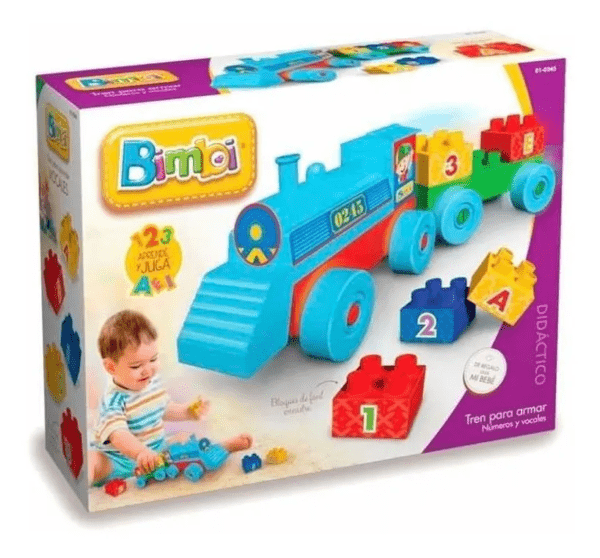 TREN CON BLOQUES PARA ARMAR BIMBI -245