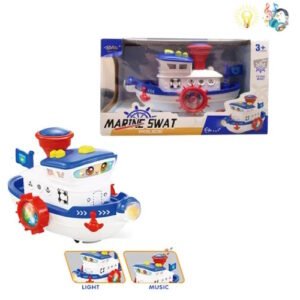 BARCO DE VAPOR INFANTIL A PILAS CON LUZ Y SONIDO MARINE SWAT -001/0010