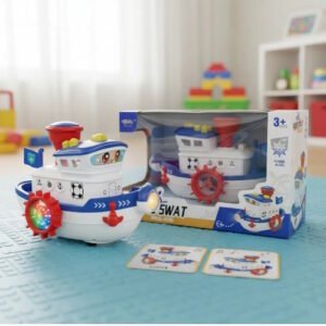 BARCO DE VAPOR INFANTIL A PILAS CON LUZ Y SONIDO MARINE SWAT -001/0010