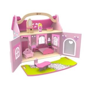 CASA DE MUÑECAS DE MADERA C/MUEBLES -4156