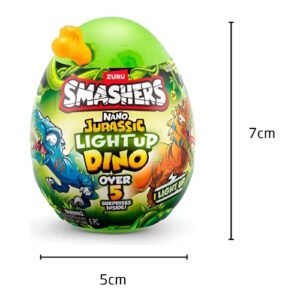 DINO SMASHERS ZURU HUEVO NANO CHICO CON LUZ 5 SORPRESAS -7856
