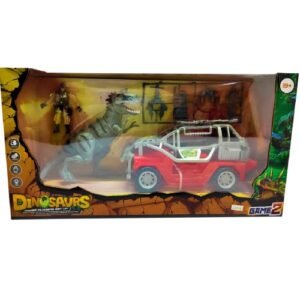 SET DINOAURS JEEP CON CARNTAURO Y MUÑECO -BL7395