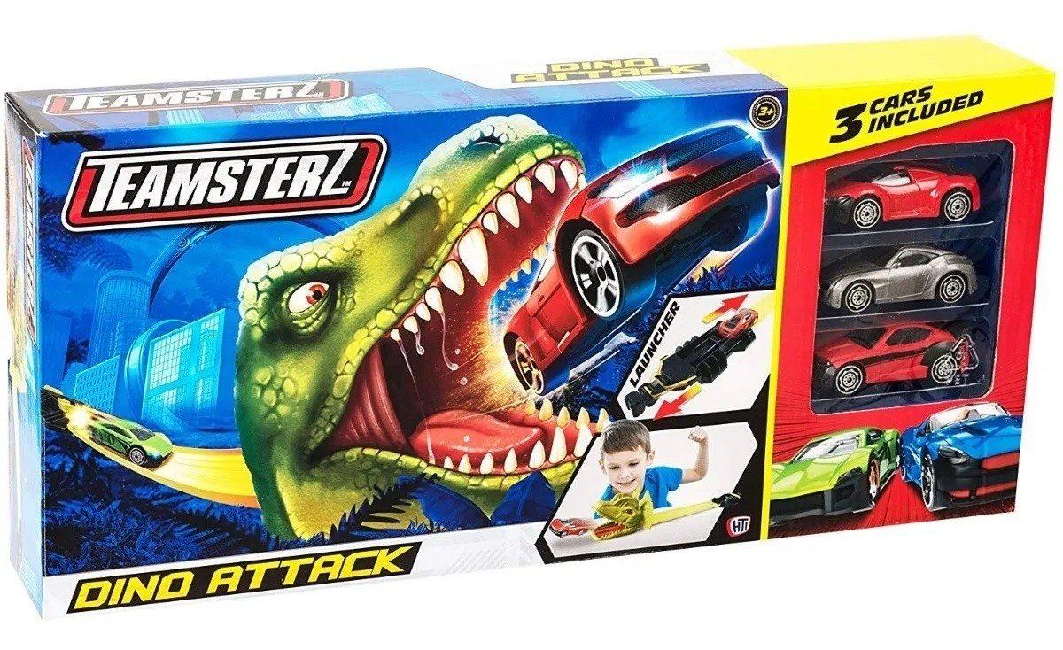 PISTA DINO ATTACK TEAMSTERZ C/3 AUTOS -14094