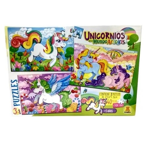 PUZZLES X3 UNICORNIOS 40 PIEZAS -025