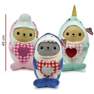 ANIMALES MARINOS DISFRAZADOS CON CORAZON 40CM -8166