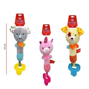 SONAJERO ANIMALITO CON MORDILLO 25CM -8703