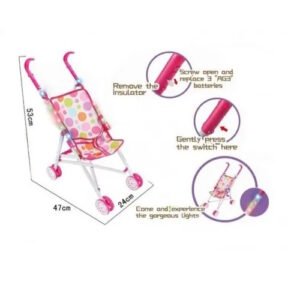 COCHE DE MUÑECA CON LUZ -9470