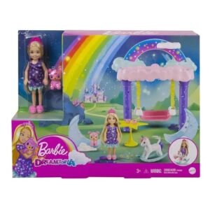 BARBIE DREAMTOPIA COLUMPIO CON MUÑECA -GTF50