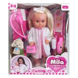 MUÑECA MILA VETERINARIA CON MASCOTA -911