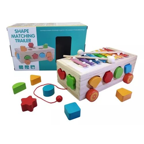 CARRO DE ENCASTRES DE MADERA CON XILOFON -MA03 - Image 2