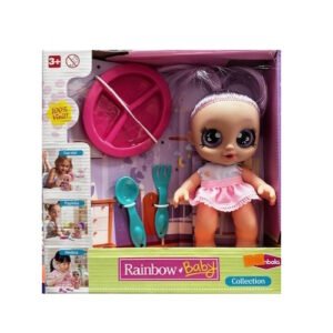 MUÑECA BABY RAINBOW CON ACCESORIOS DE COMIDA -BA0818