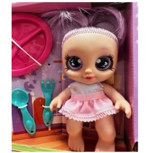 MUÑECA BABY RAINBOW CON ACCESORIOS DE COMIDA -BA0818
