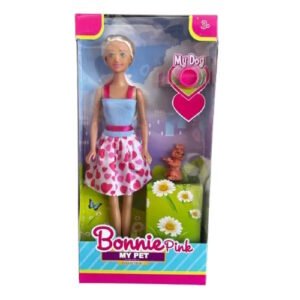 MUÑECA BONNIE PINK CON MASCOTA -LADB162
