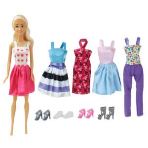 MUÑECA BONNIE PINK CON SURTIDO DE VESTIDOS Y ZAPATOS -LADB608