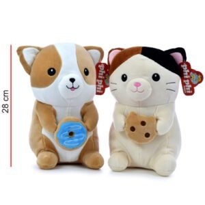 GATITO CON GALLETA Y DONA 25CM -8208