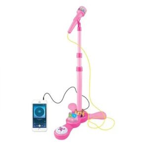 MICROFONO DE PIE ROSA CON LUZ Y MP3 -7355/5