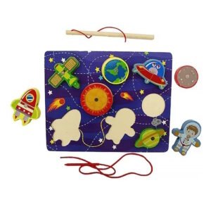 JUEGO DE PESCA ESPACIAL MAGNETICO ENCASTRES DE MADERA -MA30