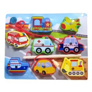 JUEGO DE PESCA VEHICULOS  MAGNETICO ENCASTRES DE MADERA -MA31