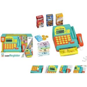 CAJA REGISTRADORA VERDE Y NARANJA A PILAS -ZY1543708