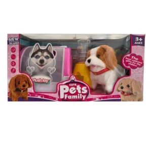 MASCOTA PERRITO A PILAS CUTE PET FAMILY CON ACCESORIOS -6950