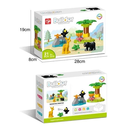 BLOQUES INFANTILES ANIMALES 21 PIEZAS -CU02 - Image 3