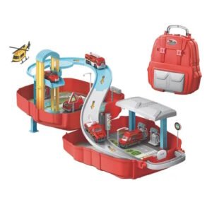 PISTA VALIJA ESTACION DE BOMBEROS CON 4 VEHICULOS EXPLORER FUN -JM63