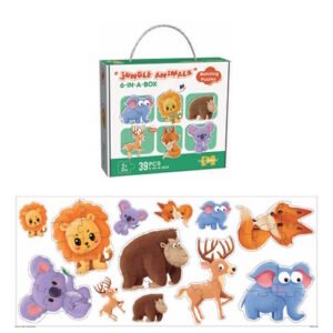 PUZZLE INFANTILES X6 ANIMALES DE LA SELVA EN CAJA 39 PIEZAS -RP50