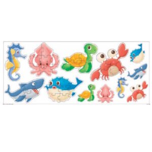 PUZZLE INFANTILES X6 MUNDO MARINO EN CAJA 39 PIEZAS -RP51