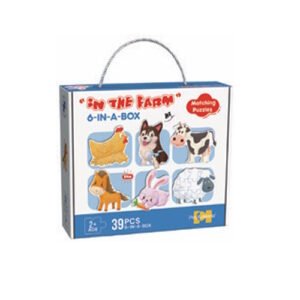 PUZZLE INFANTILES X6 ANIMALES DE LA GRANJA EN CAJA 39 PIEZAS -RP52