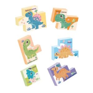 PUZZLE CUBOS X9 PIEZAS DINOSAURIOS -RP80
