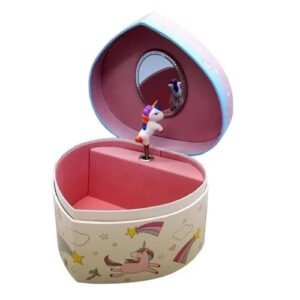 CAJA MUSICAL CORAZON UNICORNIO A CUERDA -FE515