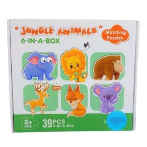 PUZZLE INFANTILES X6 ANIMALES DE LA SELVA EN CAJA 39 PIEZAS -RP50