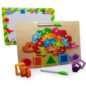 PUZZLE DE MADERA DINOSAURIO CON PIZARRA -M438
