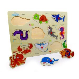 ENCASTRE DE MADERA ANIMALES DEL MAR -M442