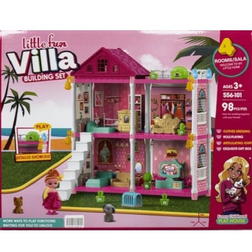 CASA DE MINIATURAS LITTLE FUN VILLA CON MUÑECA Y ACCESORIOS -039/0125