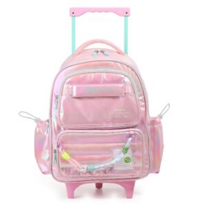 MOCHILA CON CARRO 18″ PUFFY PINK  -FS113
