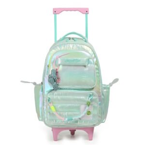 MOCHILA CON CARRO 18″ PUFFY AQUA  -FS113