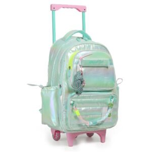 MOCHILA CON CARRO 18″ PUFFY AQUA  -FS113