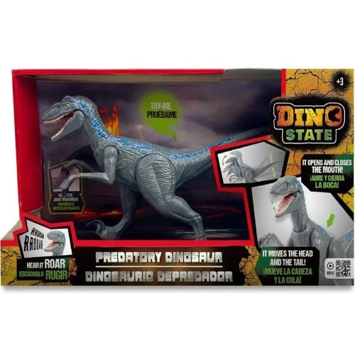 VELOCIRRAPTOR MEDIANO A PILAS DINO STATE CON SONIDO -DS024C