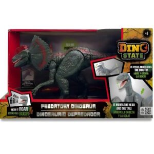 DILOPHOSAURUS MEDIANO A PILAS DINO STATE CON SONIDO -DS024D