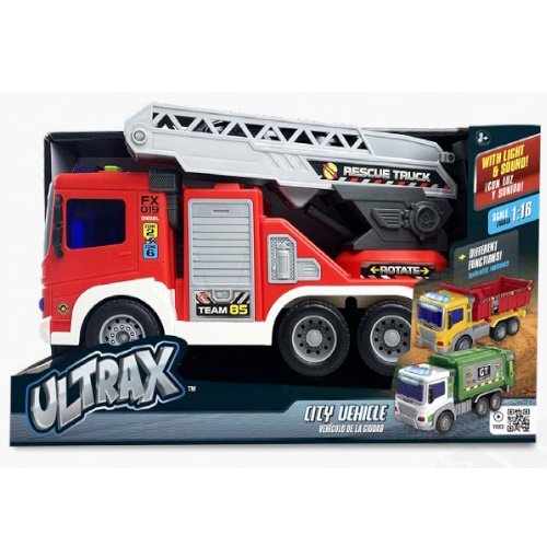 CAMION DE BOMBEROS FRICCION ULTRAX CON LUZ Y SONIDO -UL049/2