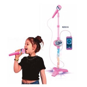 MICROFONO DE PIE ROSA CABLE MP3 CON LUCES THE ROCKIDZ -RZ05B