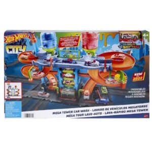 PISTA HOT WHEELS MEGA TORRE DE LAVADO CON AUTO -HDP05