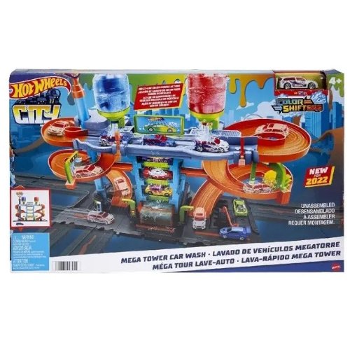 PISTA HOT WHEELS MEGA TORRE DE LAVADO CON AUTO -HDP05 - Imagen 2