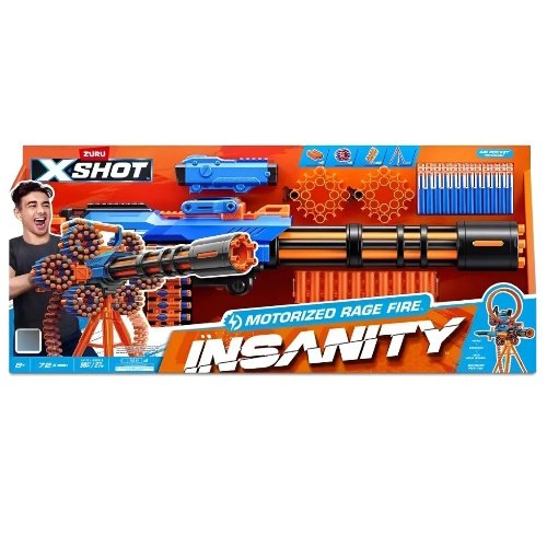 PISTOLA X SHOT INSANITY GATLING RAGE FIRE MOTORIZADA CON TRIPODE-7477 - Imagen 7